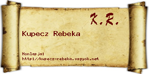 Kupecz Rebeka névjegykártya